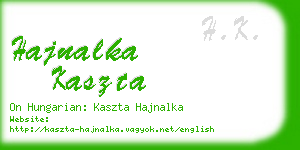 hajnalka kaszta business card